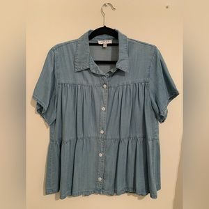 Gilli Women’s Peplum Denim Top, size M